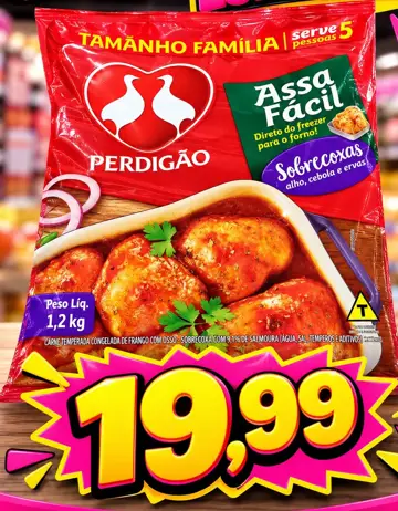 Sobrecoxa de Frango Perdigão Com Osso, Alho, Cebola e Ervas