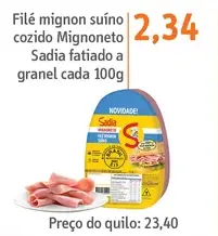 Filé Mignon Suíno Sadia Cozido